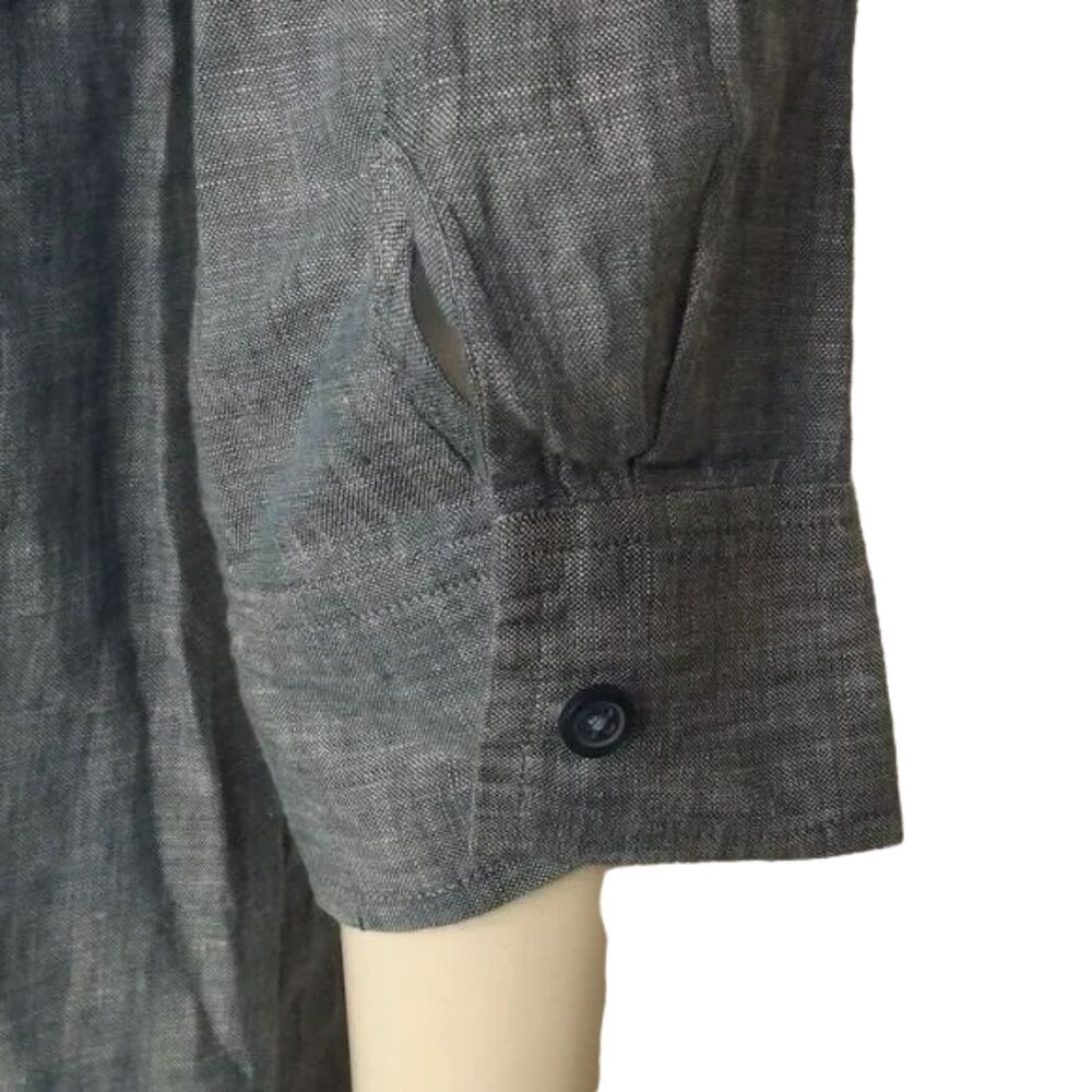 Orvis Top, M, Chambray Linen, Button Front/No Col… - image 6